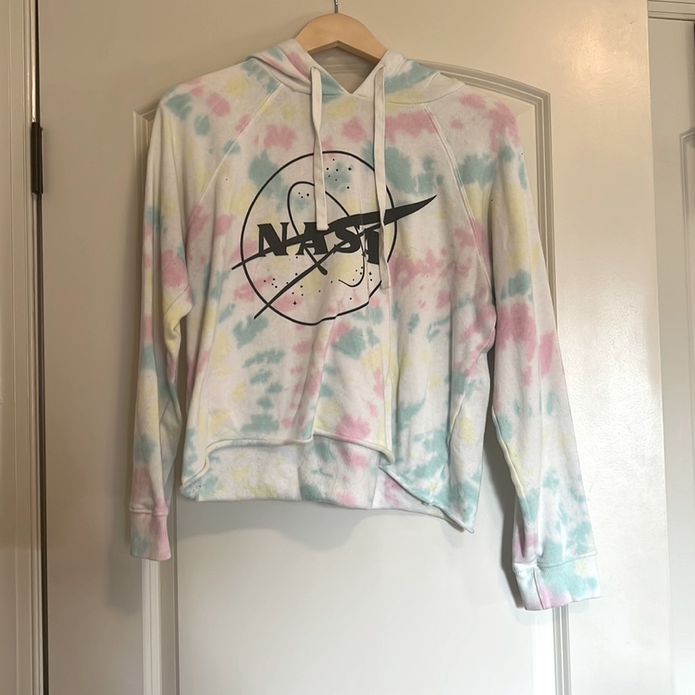 Tie-Die Cropped NASA Sweatshirt - Summer Love